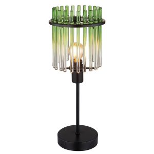 Moderne tafellamp met groene glazen staven Gorley