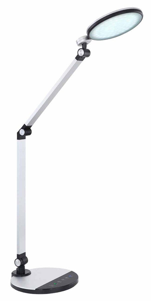 Tafellamp zilver/zwart aluminium rond Globo Konsti - Afbeelding 9