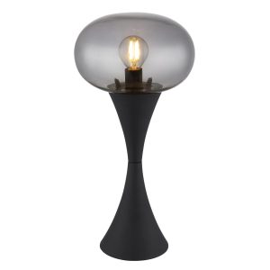 Elegante tafellamp modern zwart met glaskap Lula