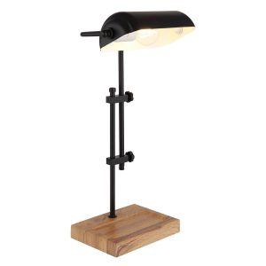 Moderne banker’s lamp matzwart en mdf Marid