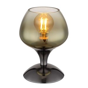 Moderne tafel lamp met ronde kop en chroom Maxy