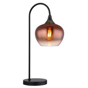 Elegante tafellamp met bol glazen kap Maxy