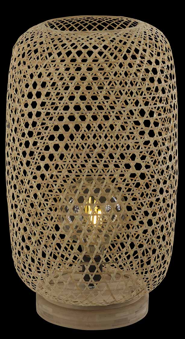 Ovale naturel bamboe vloerlamp Globo Mirena - Afbeelding 8