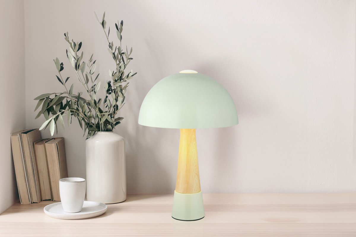 Moderne paddenstoelvormige tafellamp in groen Paulin - Afbeelding 9