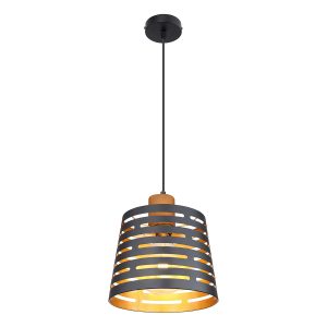 Hanglamp zwart retro metaal Globo Ablona