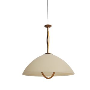 Hanglamp met grote marmercrème glazen kap Steinhauer Anthea