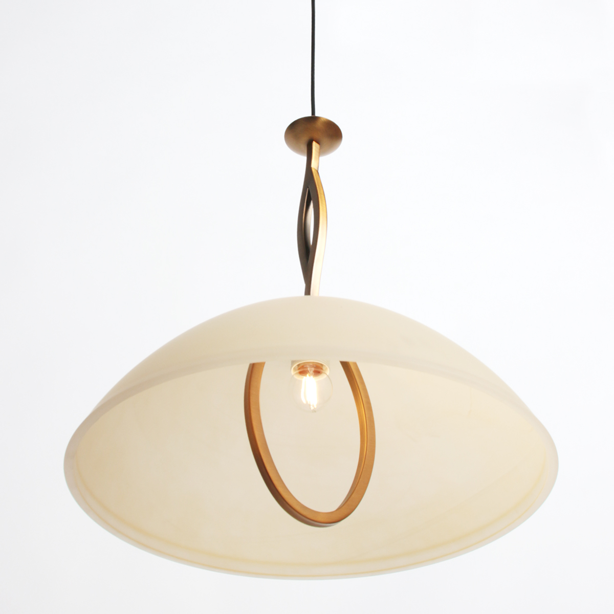 Hanglamp met grote marmercrème glazen kap Steinhauer Anthea - Afbeelding 7