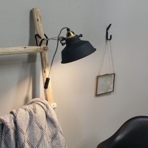 Industriële zwarte metalen wandlamp Mexlite Nove