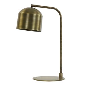 Klassieke gouden tafellamp ronde lampenkap Light & Living Aleso
