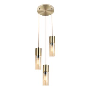 Klassieke metalen hanglamp messing Globo Annika