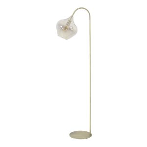 Klassieke vloerlamp messing met glazen bol Light & Living Rakel