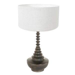 Klassieke zwart witte tafellamp Steinhauer Bois