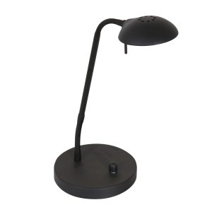 Moderne zwarte metalen tafellamp Mexlite Biron