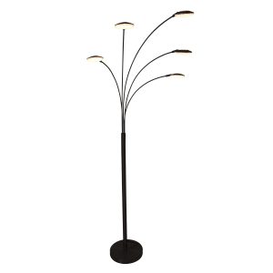 Moderne zwarte metalen vloerlamp Mexlite Synna