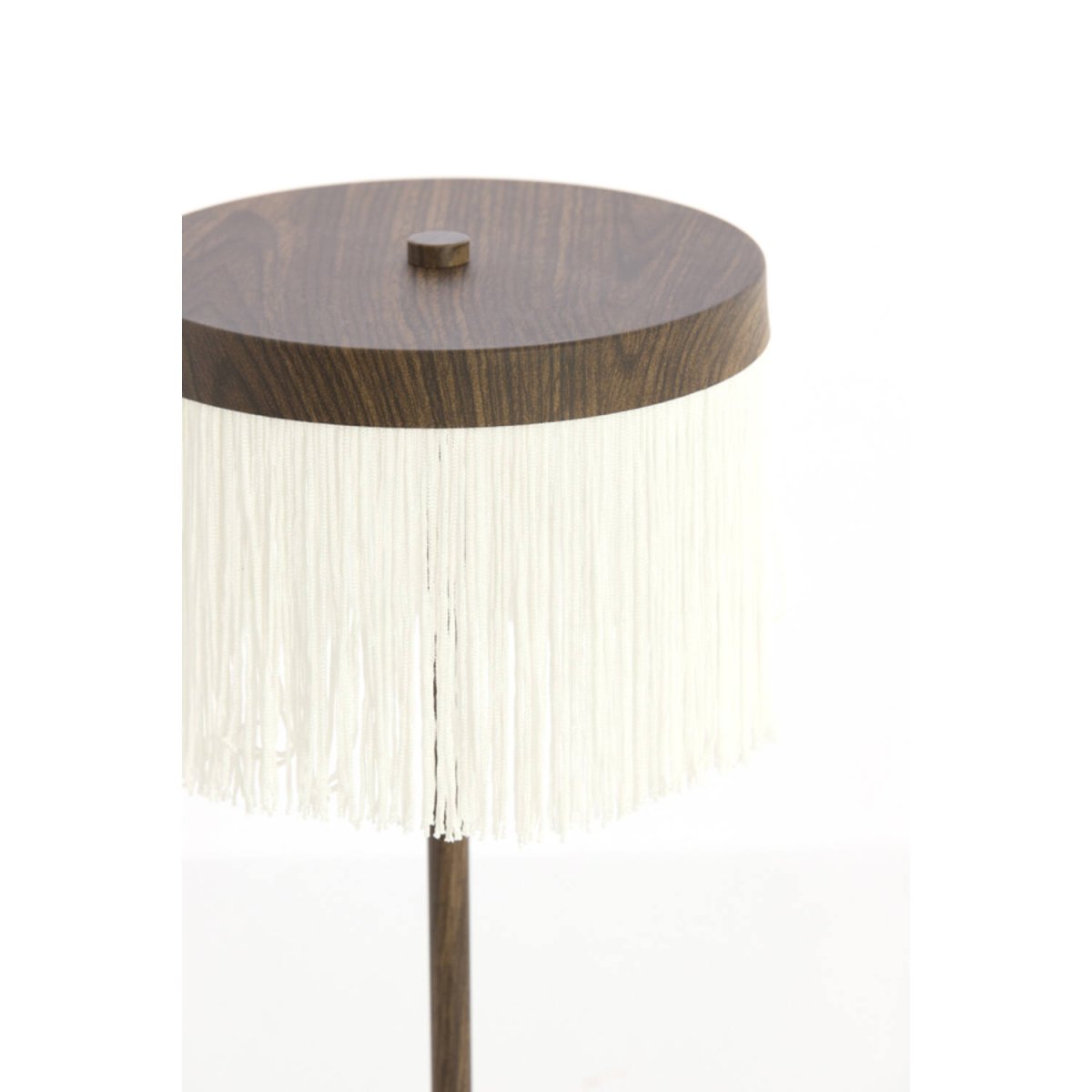 LED tafellamp met donkere houtlook en crème Light & Living DINY - Afbeelding 7