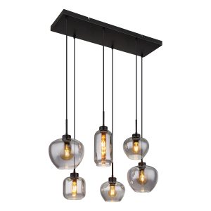 Metalen moderne hanglamp zwart Globo Matt