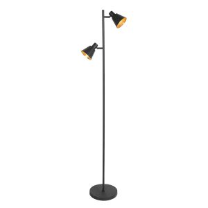 Metalen vloerlamp zwart retro Mexlite Oeroe
