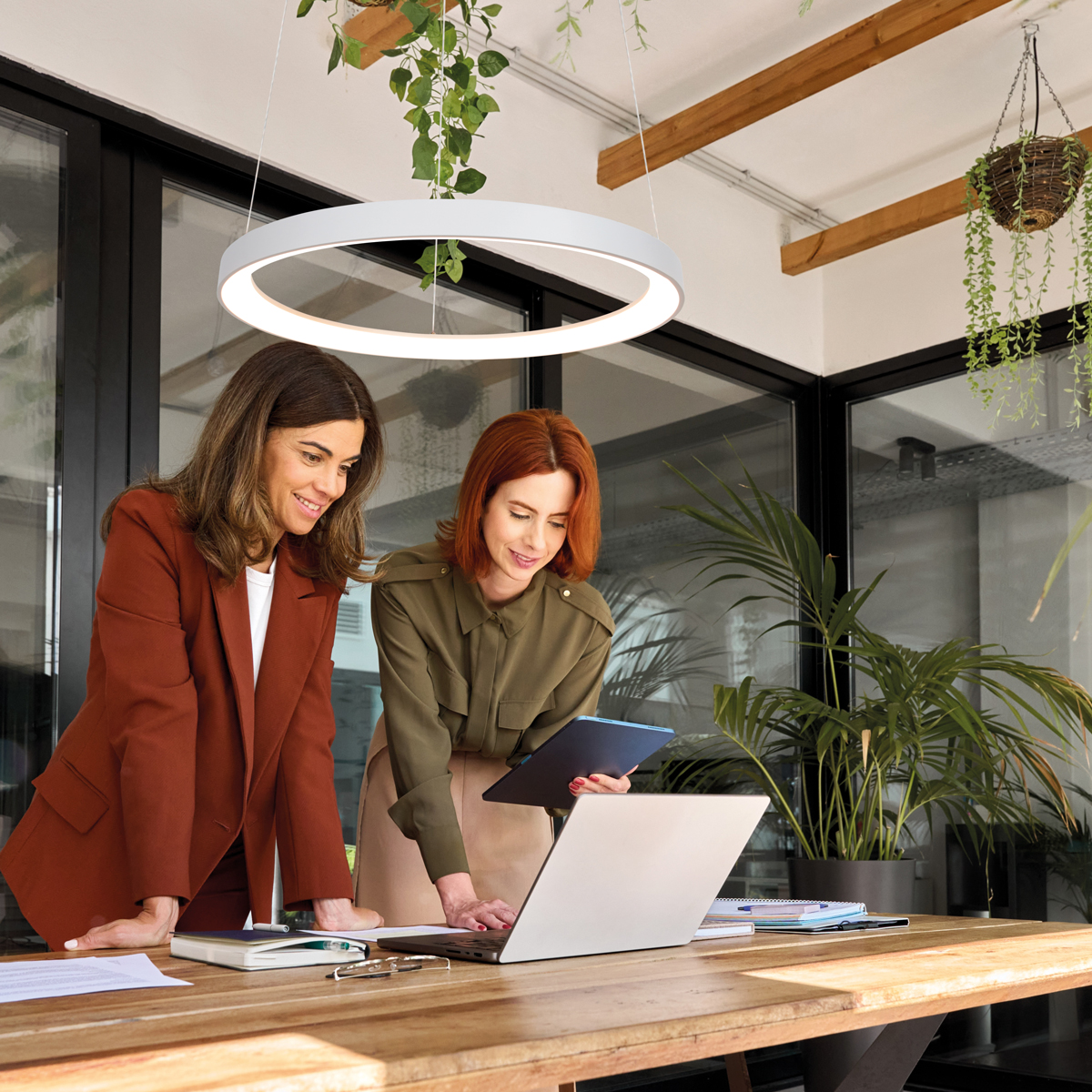Minimalistische witte ring hanglamp LED Steinhauer Ringlede - Afbeelding 9