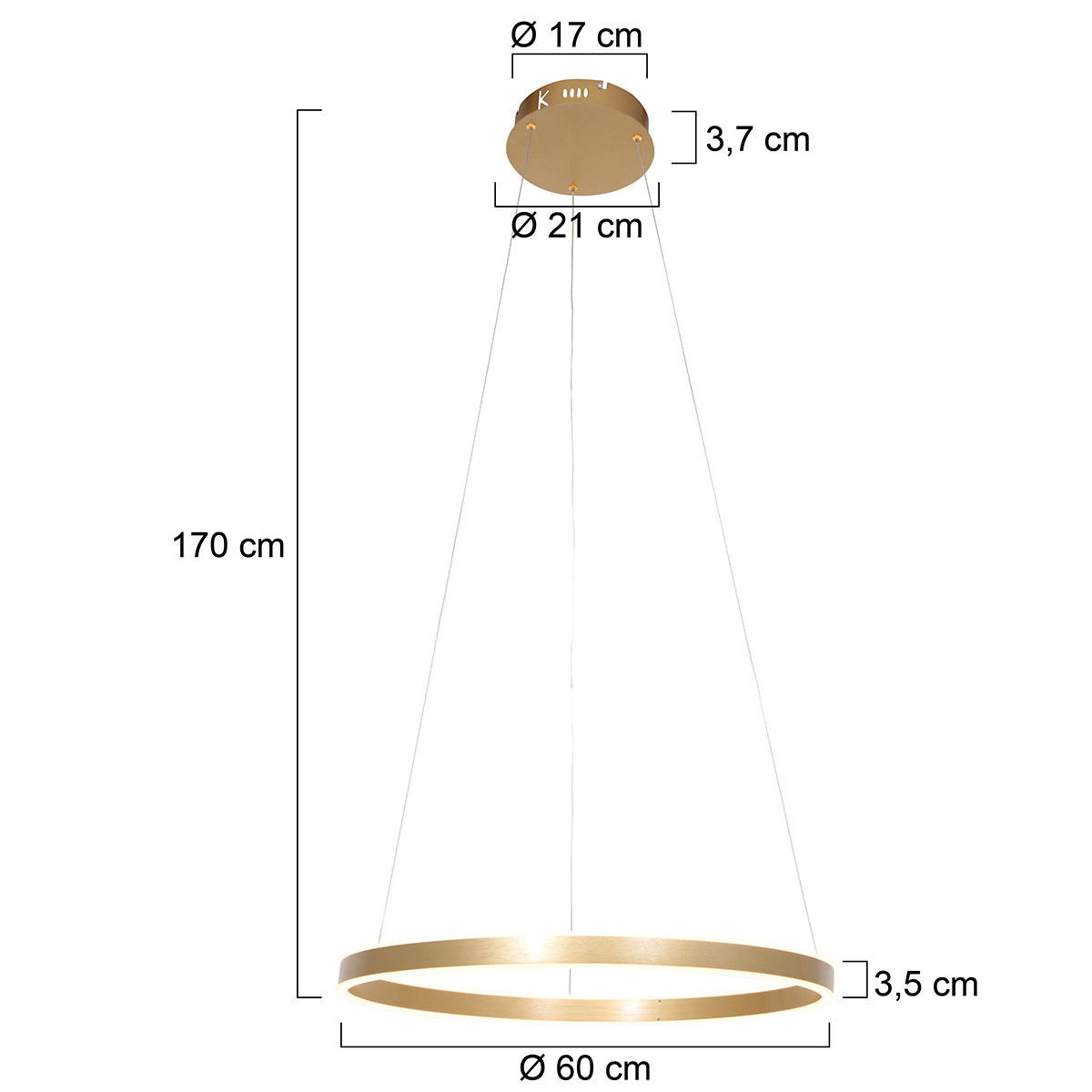 Ringvormige design hanglamp goud Steinhauer Ringlux - Afbeelding 8