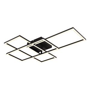 Moderne metalen rechthoekige plafondlamp zwart Globo Gabriel
