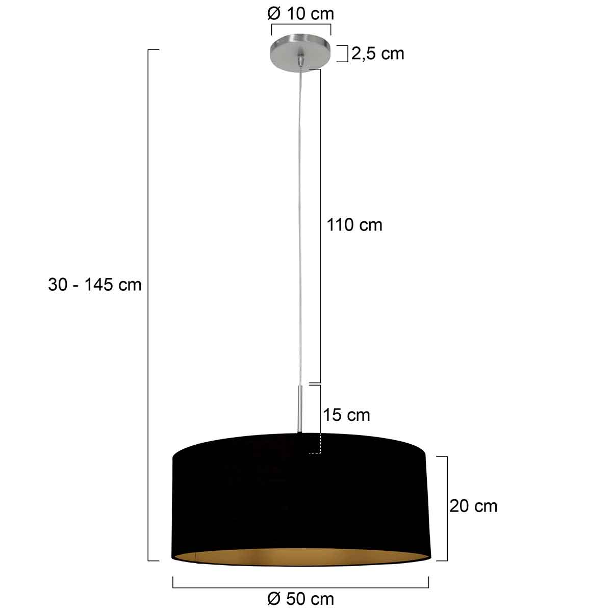 Moderne stoffen stalen hanglamp Steinhauer Sparkled light - Afbeelding 7
