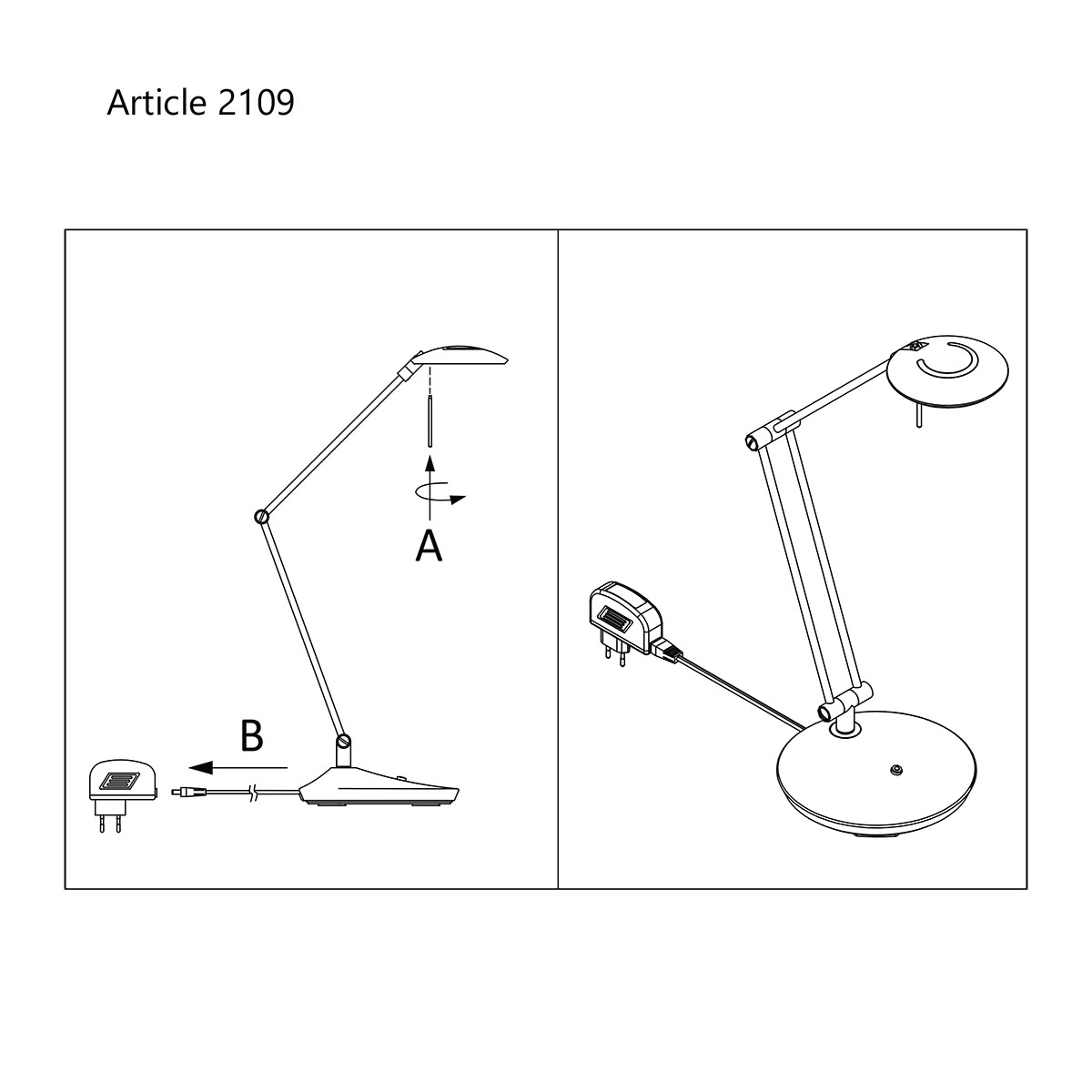 Moderne zwarte LED bureaulamp Steinhauer Zodiac led - Afbeelding 9