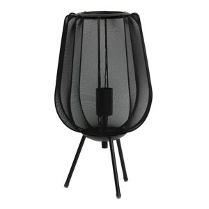 Moderne zwarte ovale tafellamp Light & Living Plumeria