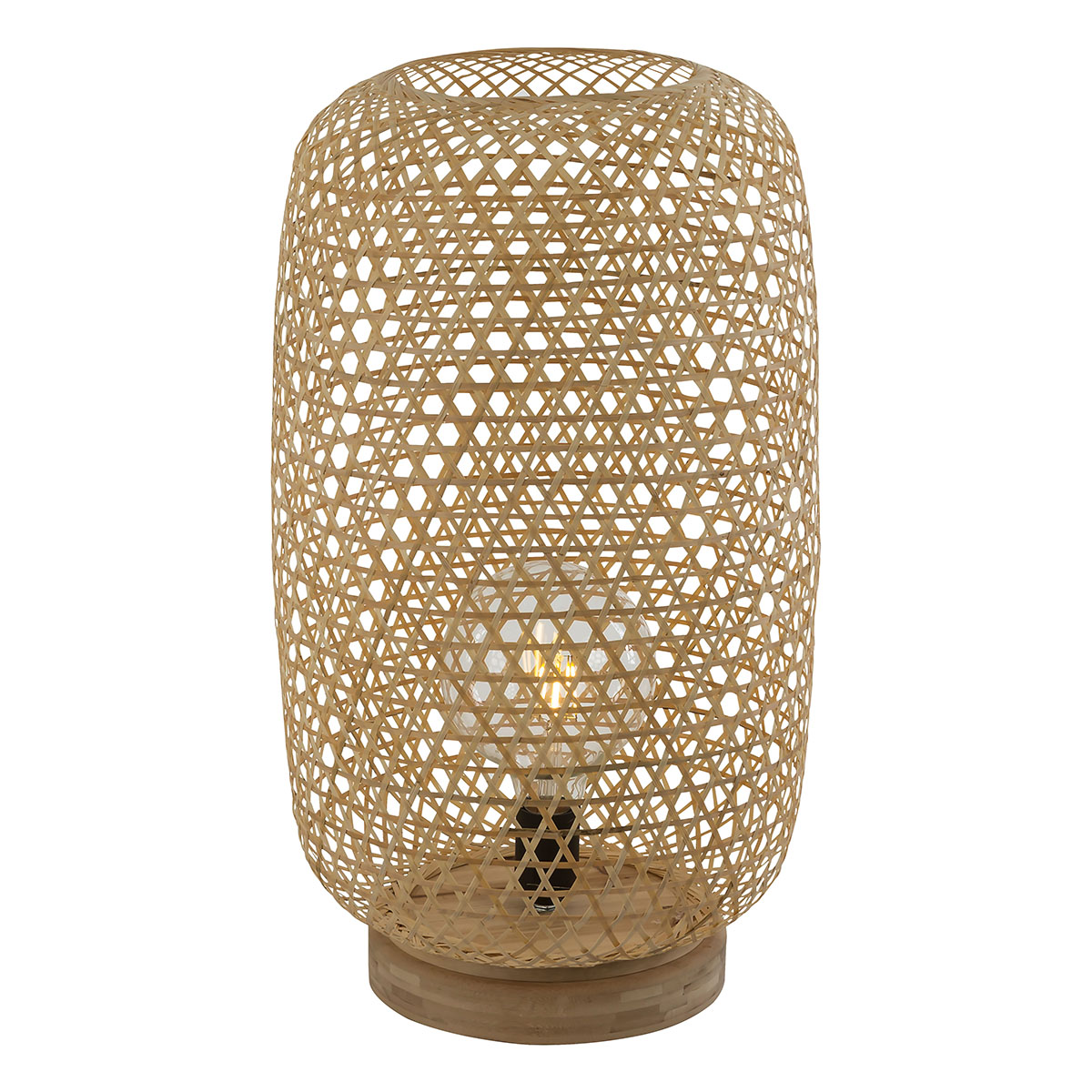 Ovale naturel bamboe vloerlamp Globo Mirena
