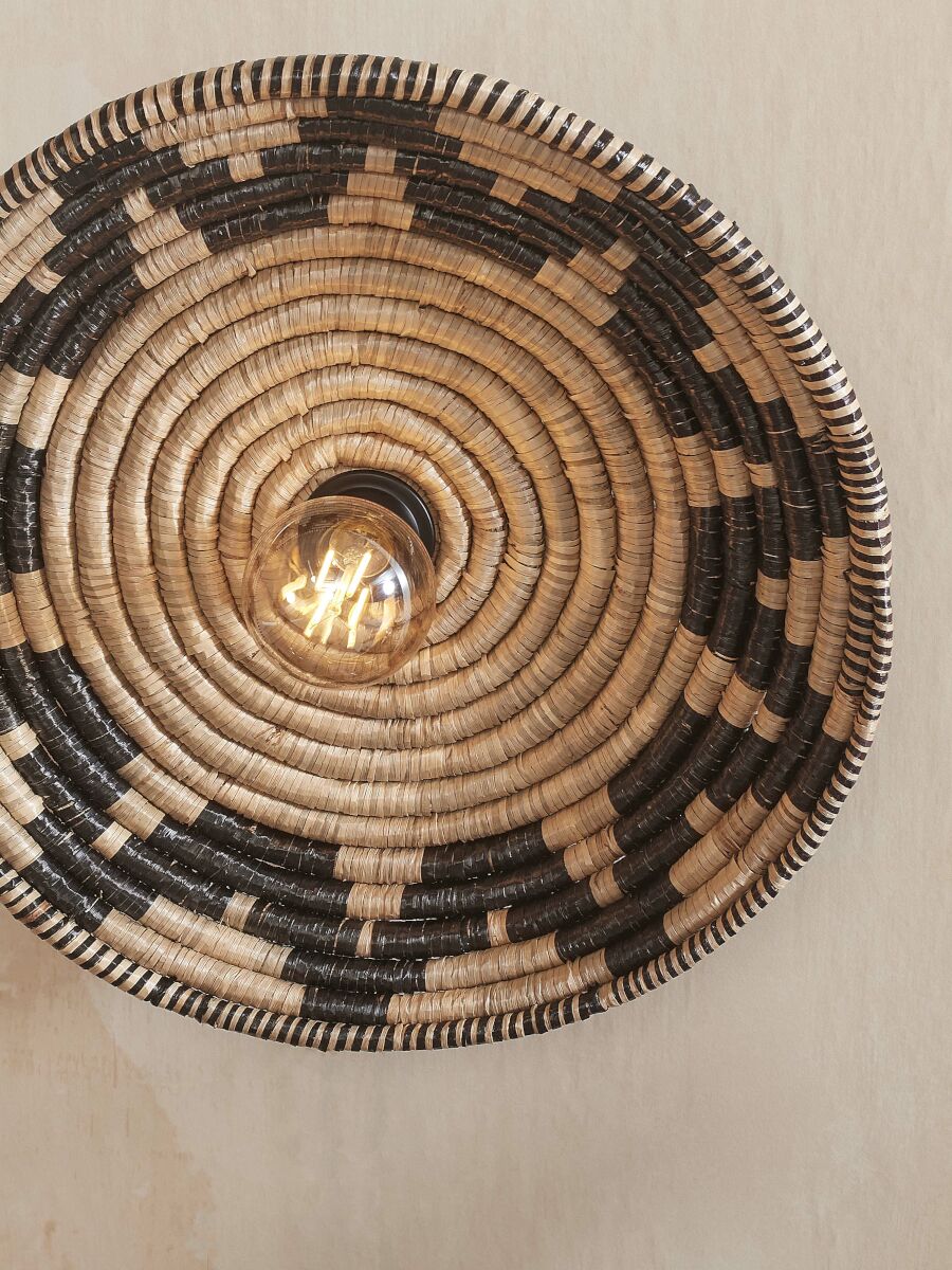 Plafondlamp zwart/naturel zeegras koepelvorm GOOD&MOJO Andros - Afbeelding 3