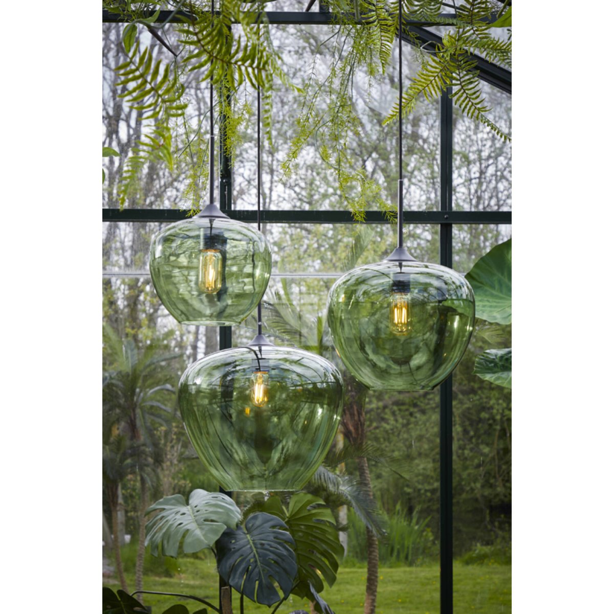 Retro hanglamp groen rookglas Light & Living Mayson - Afbeelding 4