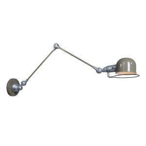 Ronde industriële wandlamp scharnierarm groen Mexlite Davin
