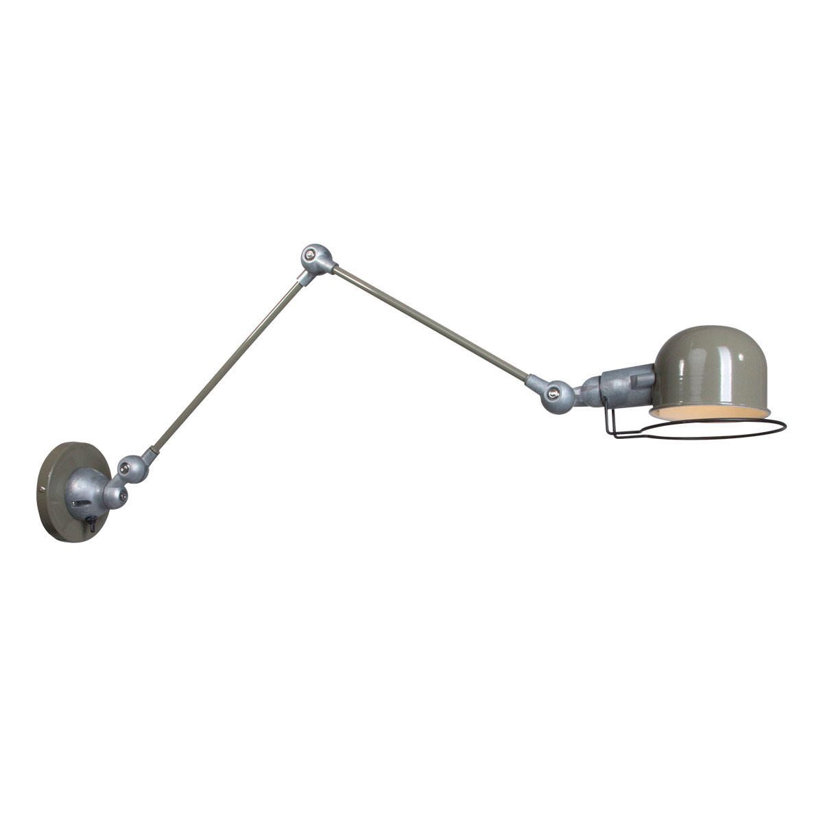 Ronde industriële wandlamp scharnierarm groen Mexlite Davin