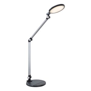 Ronde aluminium tafellamp zwart/zilver Globo Konsti