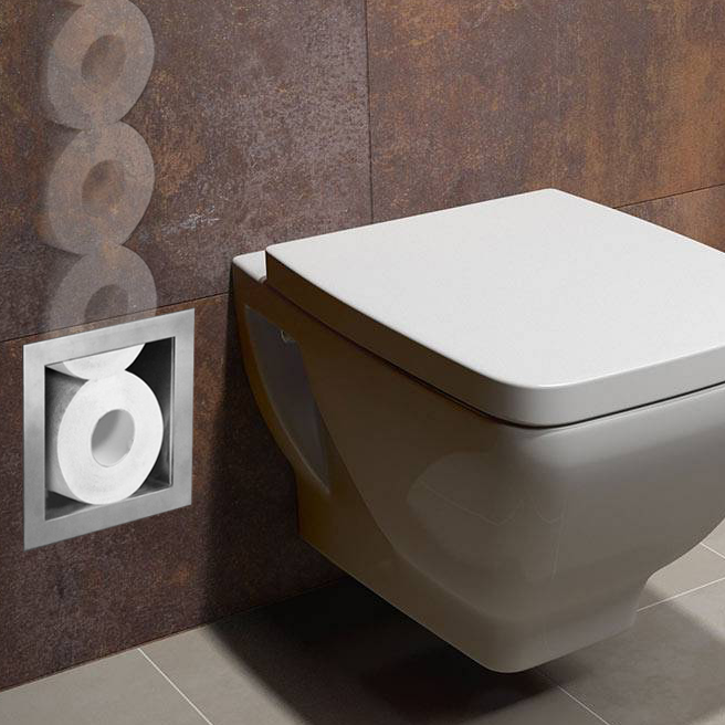 RVS 304 geborsteld inbouwnis reserve toiletrol houder - Afbeelding 5