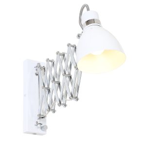 Industriële metalen hanglamp wit scharnierarm Steinhauer Spring