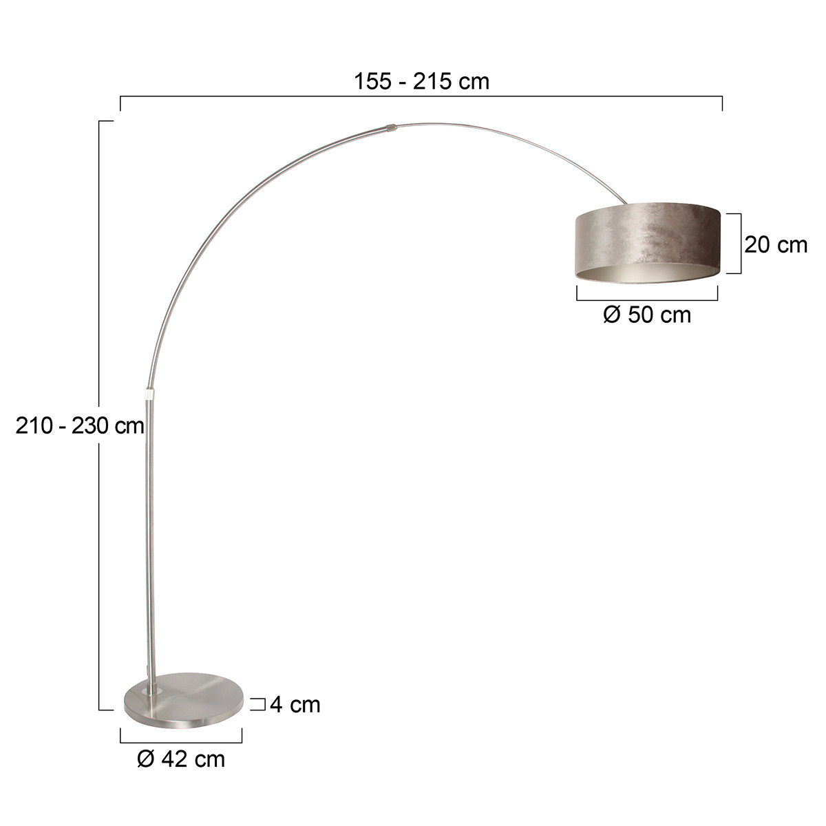 Stalen booglamp met zilveren lampenkap Steinhauer Sparkled light - Afbeelding 7