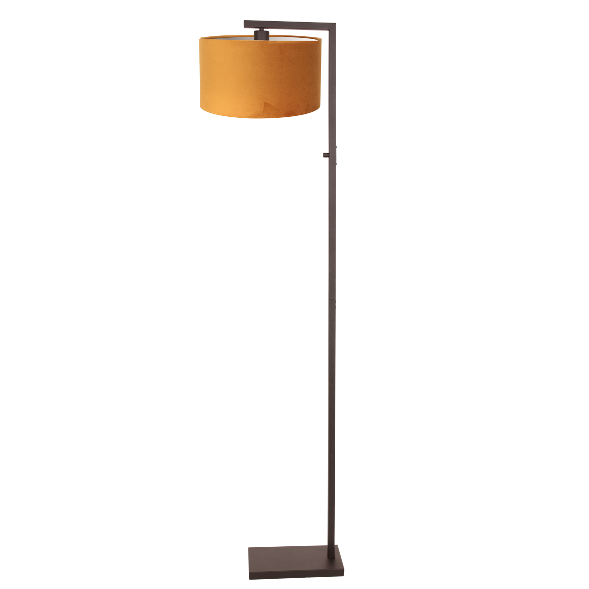 Luxe vloerlamp in cacao met gouden velours kap Steinhauer Stang