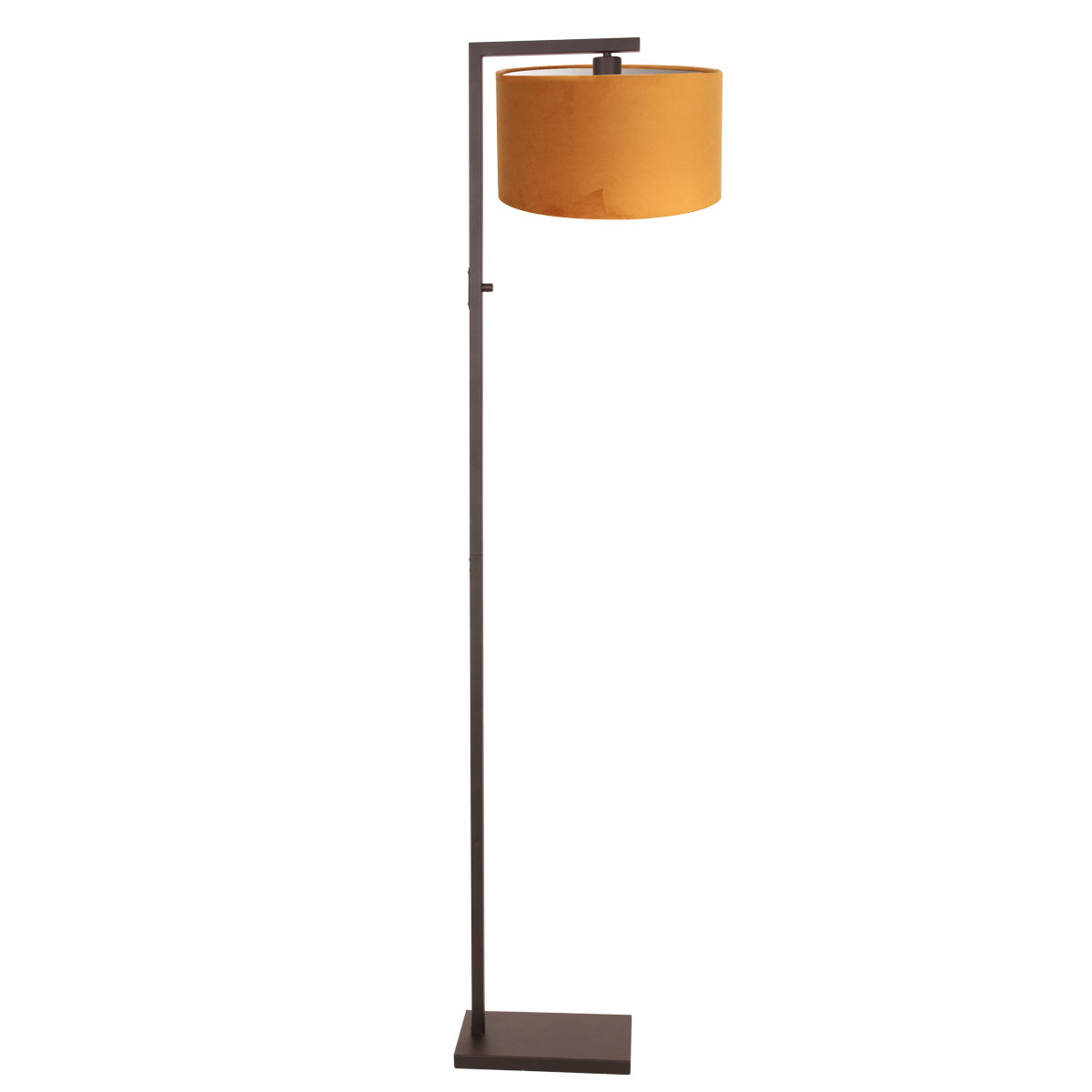 Luxe vloerlamp in cacao met gouden velours kap Steinhauer Stang - Afbeelding 3