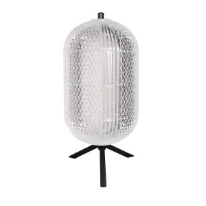 Glazen zwarte moderne tafellamp Mexlite Geripu