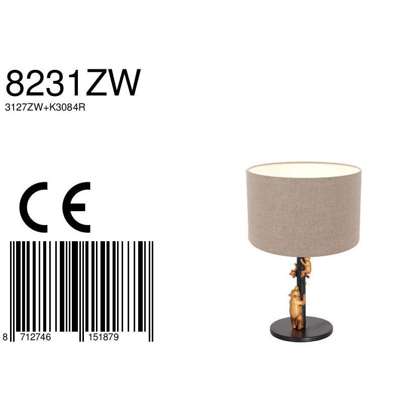 Tafellamp gouden beren familie Anne Light & Home Animaux - Afbeelding 8