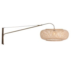 Verstelbare wandlamp brons met bamboe kap Steinhauer Maze Natural