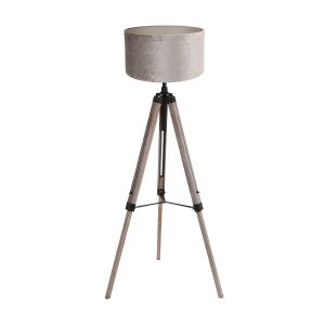 Zwarte driepoot vloerlamp velours kap Mexlite Triek