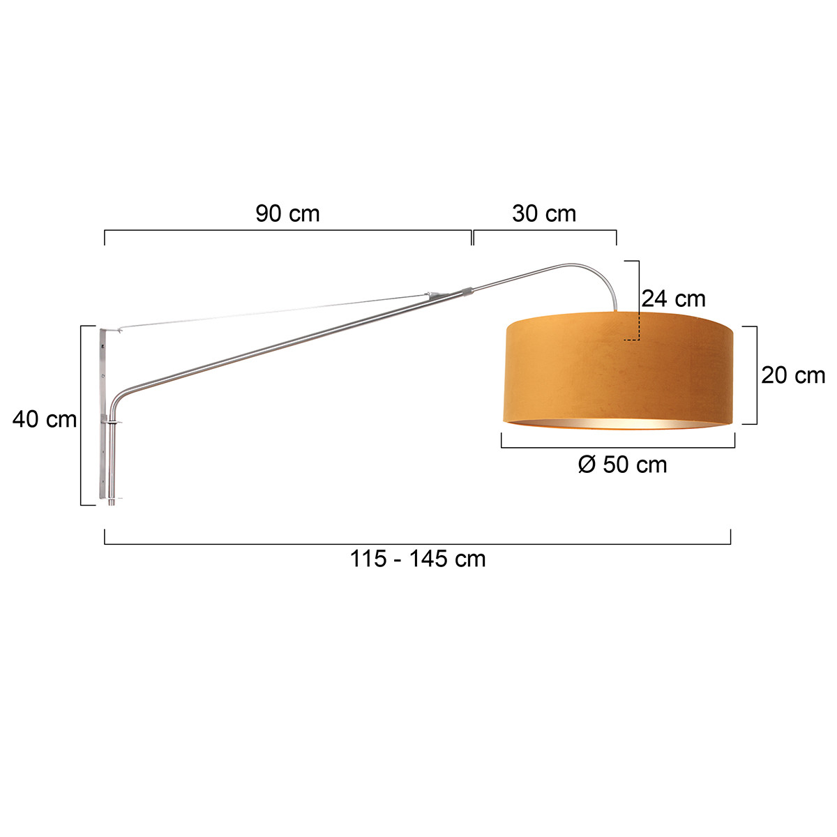 Wandlamp met velours kap Steinhauer Elegant classy - Afbeelding 8