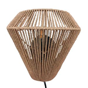Wandlamp met crèmekleurig touw en metalen wandplaat Anne Light Maze