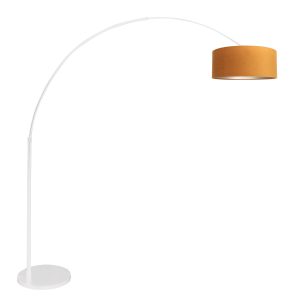 Witte booglamp met okergele kap Steinhauer Sparkled light