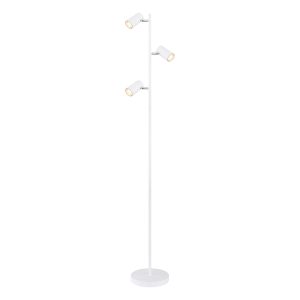 Witte vloerlamp 3-spotspaal Globo Robby