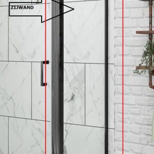Extra zijwand met mat zwarte profielen voor U-vorm opstelling