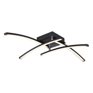 Zwarte design plafondlamp kruisconstructie Globo Tansy i