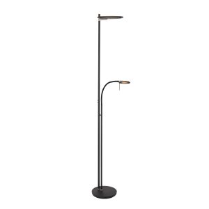 Zwarte design uplight met leeslicht Steinhauer Turound