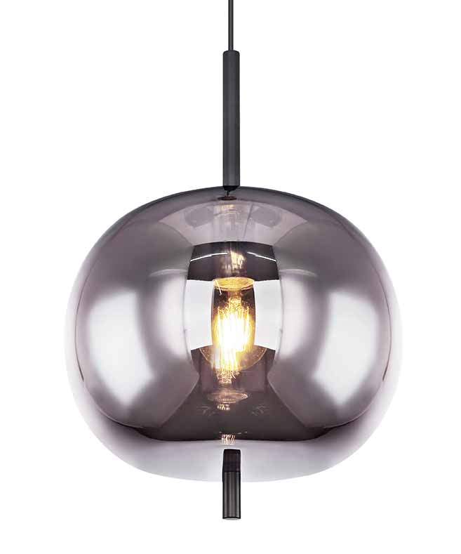 Zwarte moderne hanglamp metaal Globo Blacky - Afbeelding 3